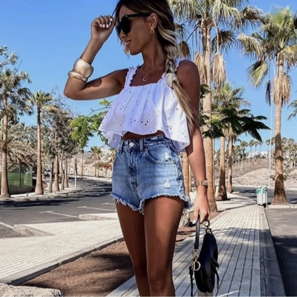 Zara White Embroidered Top - Picture 7 of 16